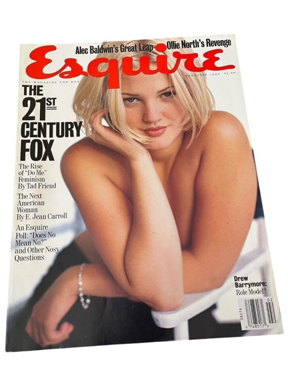 Esquire Magazine  Feb 1994 Drew Barrymore Cover Alec Baldwin Ollie North